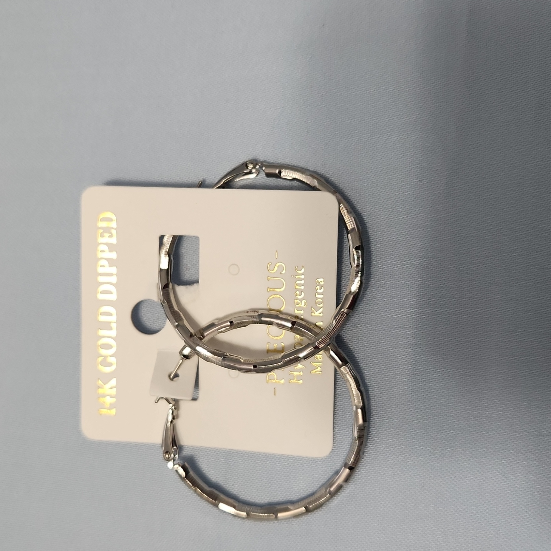 Nwt 14 Kt White Gold Dipped Earrings
